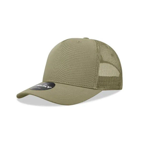 Decky 5 Panel Mid Profile Structured Cotton Blend Trucker