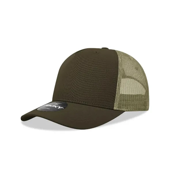 Decky 5 Panel Mid Profile Structured Cotton Blend Trucker