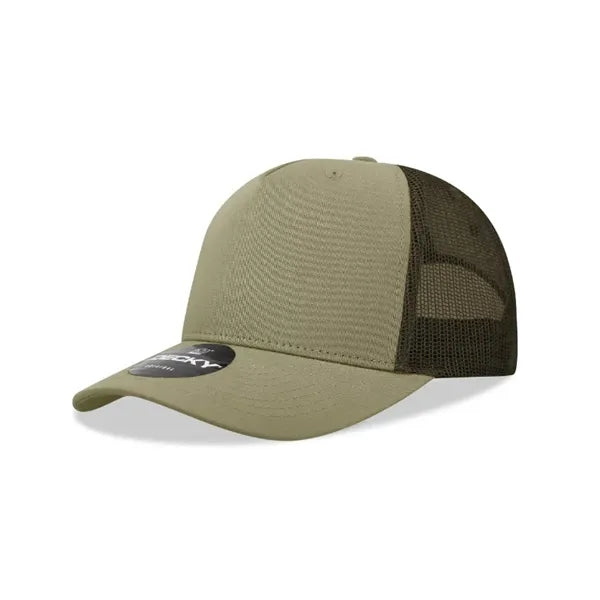 Decky 5 Panel Mid Profile Structured Cotton Blend Trucker