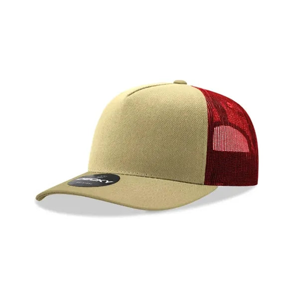 Decky 5 Panel Mid Profile Structured Cotton Blend Trucker