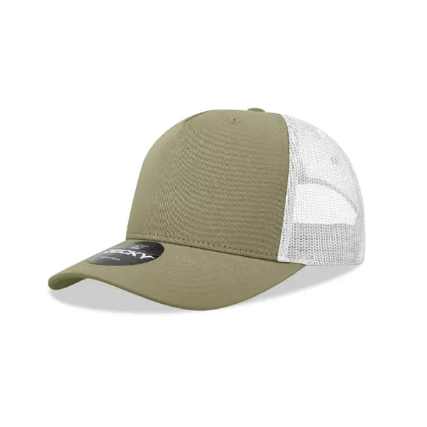 Decky 5 Panel Mid Profile Structured Cotton Blend Trucker