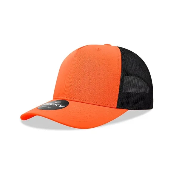 Decky 5 Panel Mid Profile Structured Cotton Blend Trucker