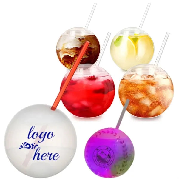 Led 22 Oz Fishbowl Straw Cup