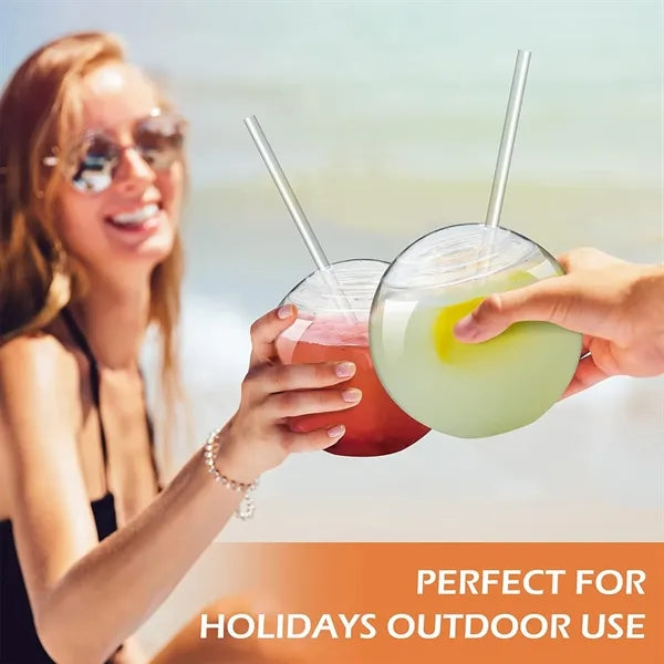 Led 22 Oz Fishbowl Straw Cup