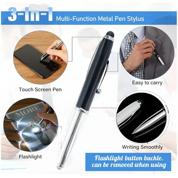 Multi-Function Capacitive Pen With Led Flashlight Ballpoint