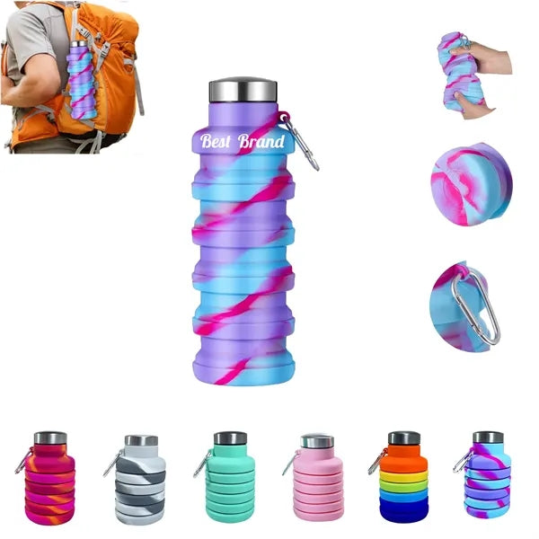 Sports Collapsible Silicone Cup With Climbing Buckle