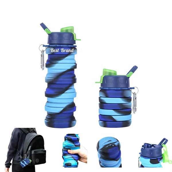 Collapsible Silicone Water Bottle With Climbing Buckle