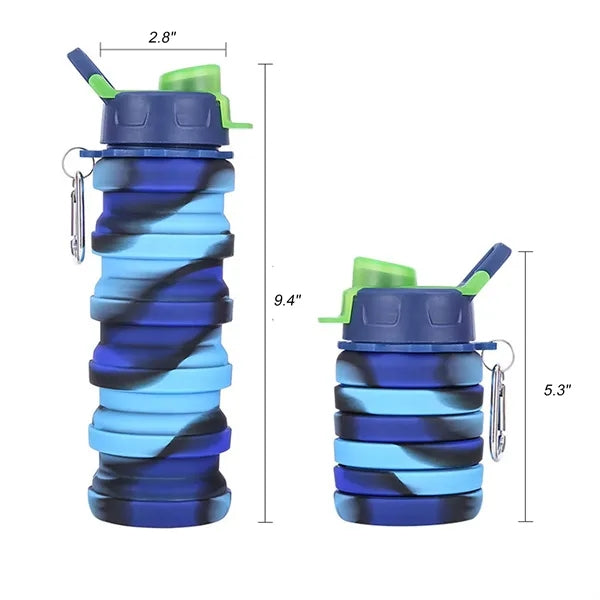 Collapsible Silicone Water Bottle With Climbing Buckle