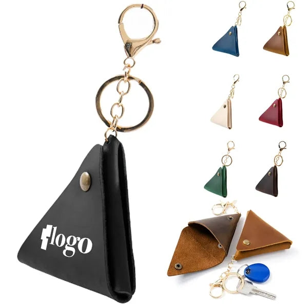 Keyring With Leather Coin Pouch