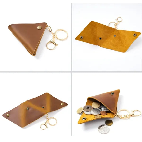 Keyring With Leather Coin Pouch