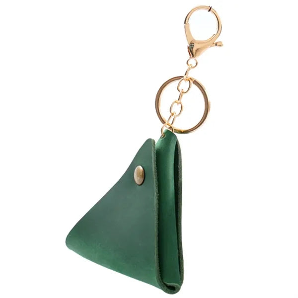 Keyring With Leather Coin Pouch
