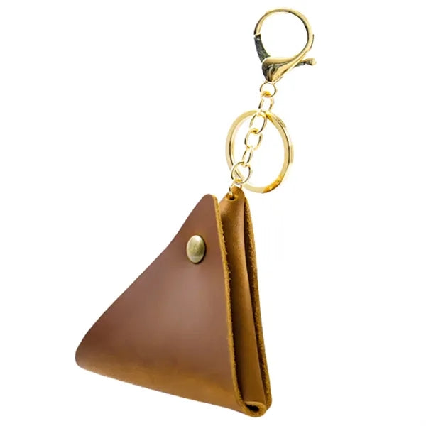 Keyring With Leather Coin Pouch