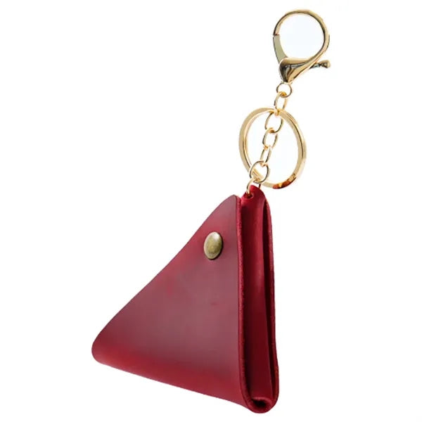 Keyring With Leather Coin Pouch