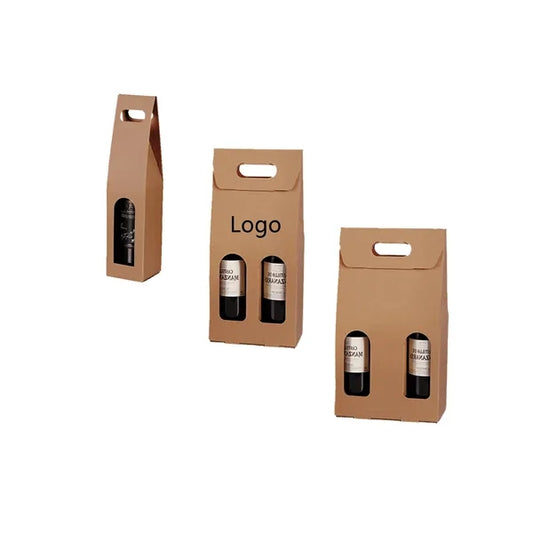 Double Wine Craft Paper Gift Bags
