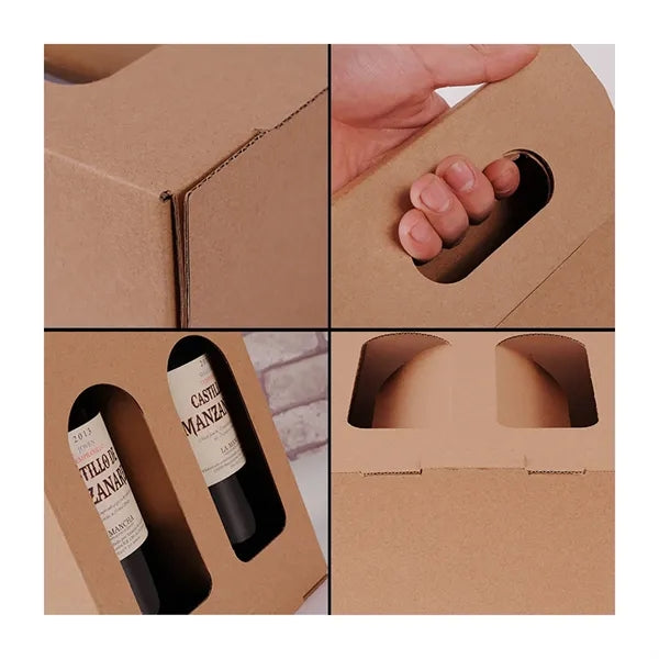 Double Wine Craft Paper Gift Bags