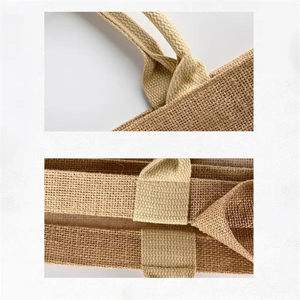 Jute Tote Bag with Transparent Panel