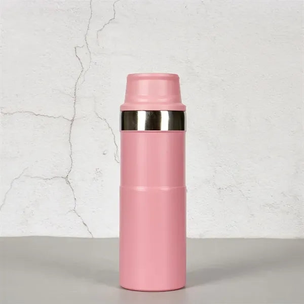 Double Layer 500ml Vacuum Water Flask with Push Button Lid