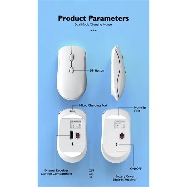Rechargeable Bluetooth Optoelectronic 2.4GHZ Wireless Mouse