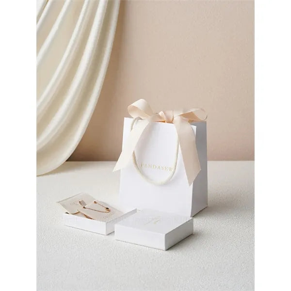 Elegant Gift Paper Tote Bag with Bow Ribbon for Thanksgiving