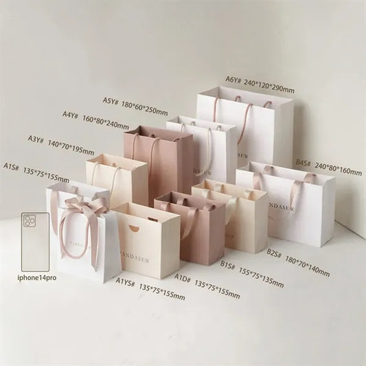 Colorful Tote Favor Gift Bags with Ribbon Handles for Events