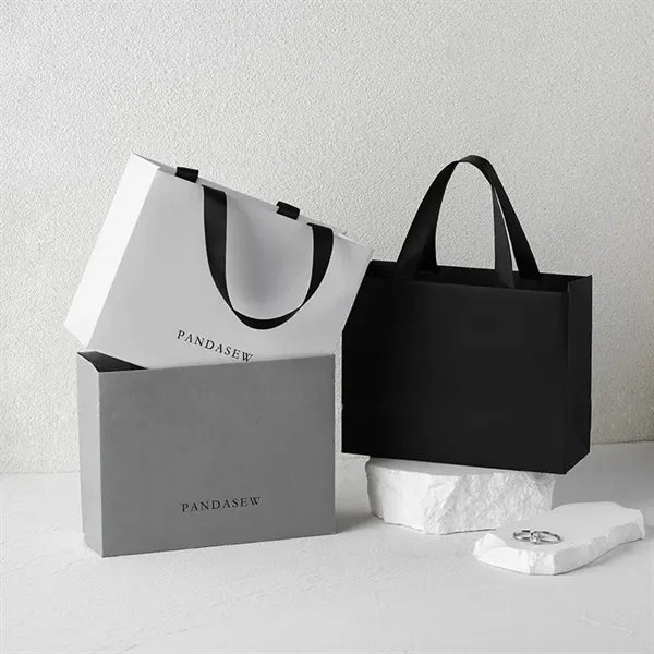 Colorful Tote Favor Gift Bags with Ribbon Handles for Events