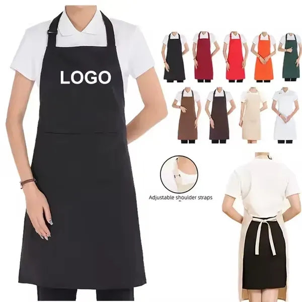 Unisex Cooking Kitchen Restaurant Work Aprons With Pockets