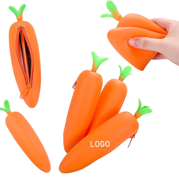 Carrot Shape Silicone Pencil Case