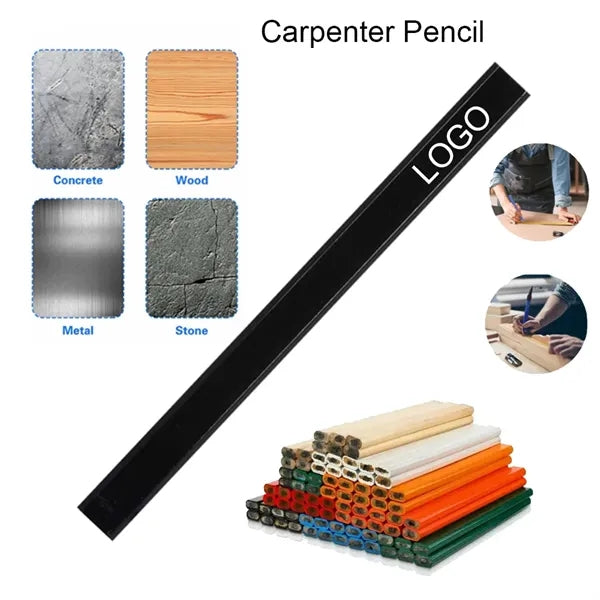 7" Wooden Carpenter Construction Octagonal Hard Flat Pencil