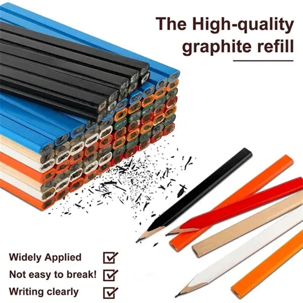 7" Wooden Carpenter Construction Octagonal Hard Flat Pencil