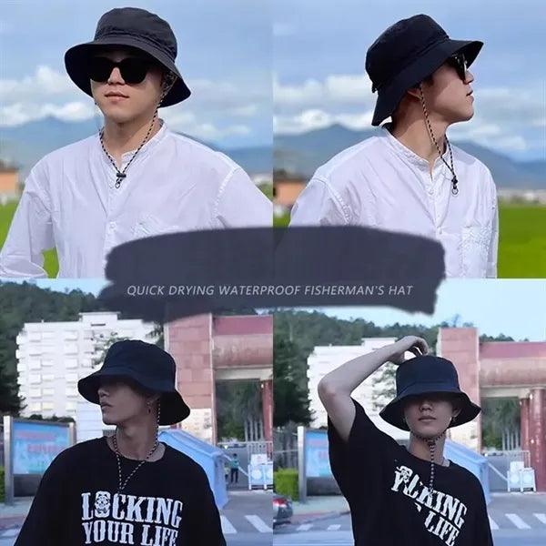 Foldable Bucket Hats Waterproof Fishing Cap For Men Women