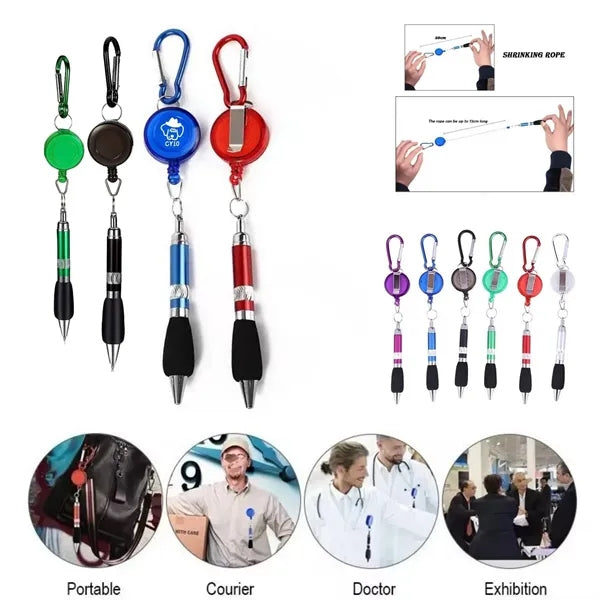 Keychain Retractable Badge Reel Ballpoint Pen