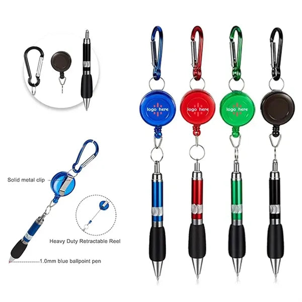 Keychain Retractable Badge Reel Ballpoint Pen