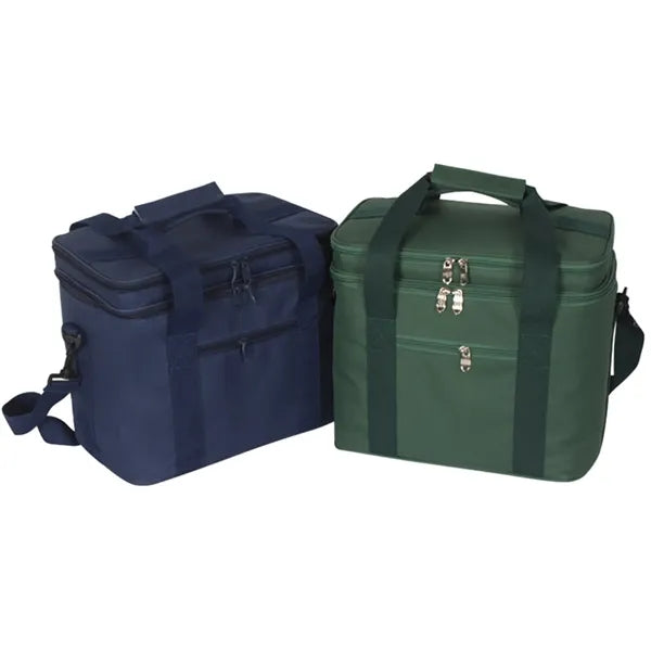 17L Oxford Double Layer Insulated Lunch Cooler Bag W/Strap