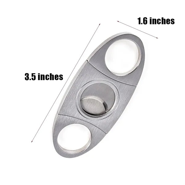 Stainless Steel Double Cut Blade Cigar Cutter Guillotine
