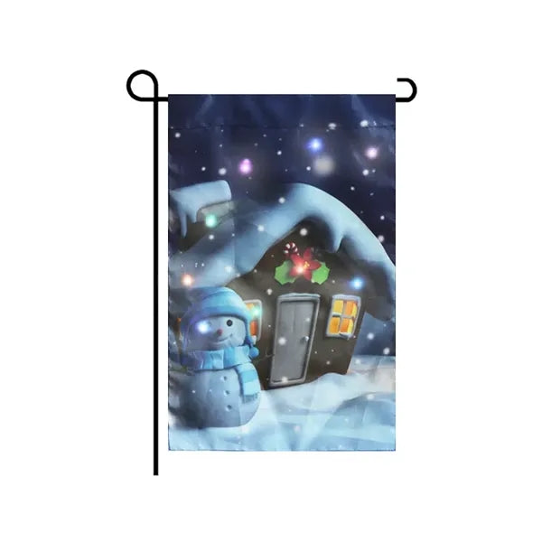 Lighted Christmas Double Sided Led Garden Flag for Outside