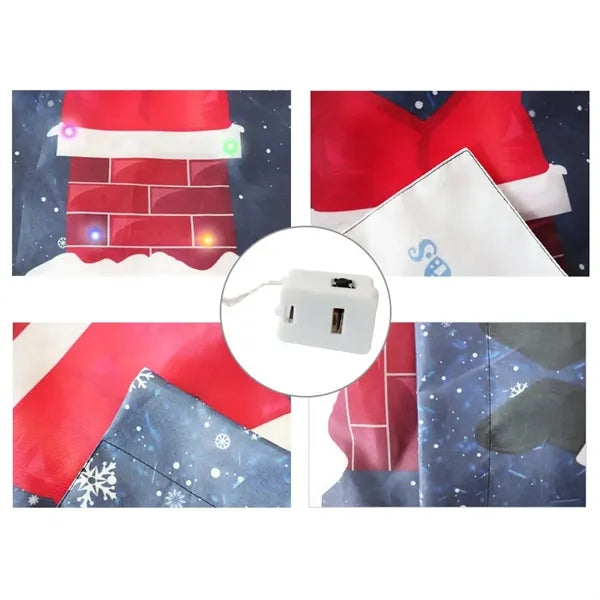 Lighted Christmas Double Sided Led Garden Flag for Outside