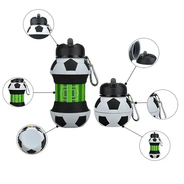 Silicone Collapsible Tennis Ball Water Bottle 18Oz