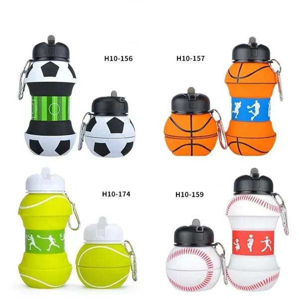Silicone Collapsible Tennis Ball Water Bottle 18Oz