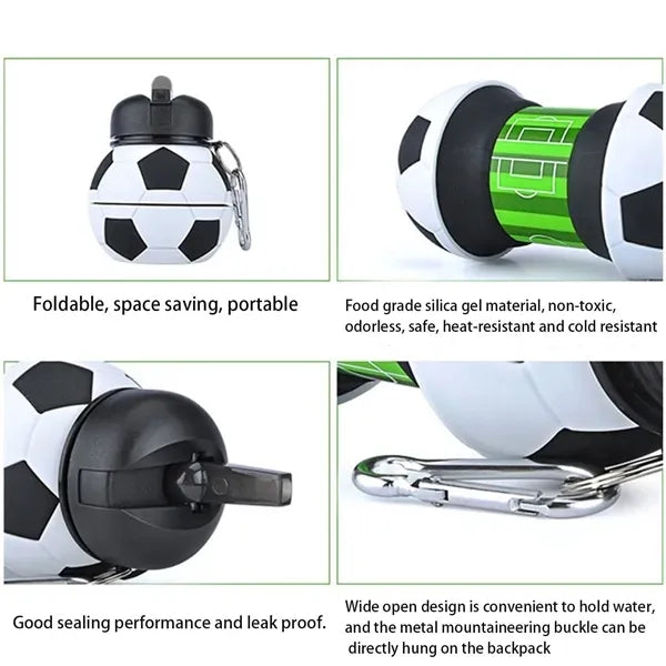 Silicone Collapsible Tennis Ball Water Bottle 18Oz