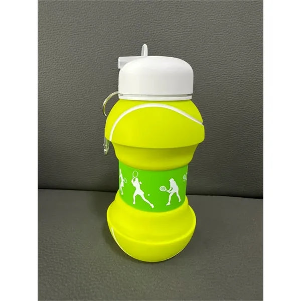 Silicone Collapsible Tennis Ball Water Bottle 18Oz