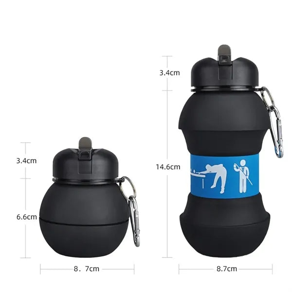 Silicone Collapsible Tennis Ball Water Bottle 18Oz