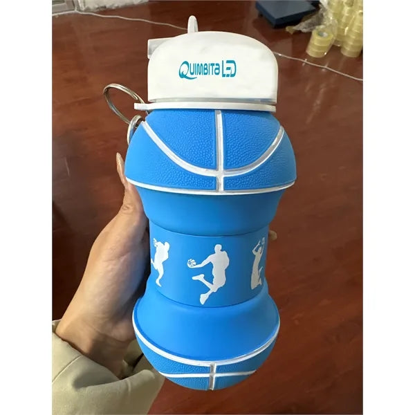 Silicone Collapsible Tennis Ball Water Bottle 18Oz