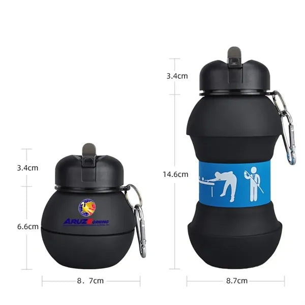 Silicone Collapsible Tennis Ball Water Bottle 18Oz