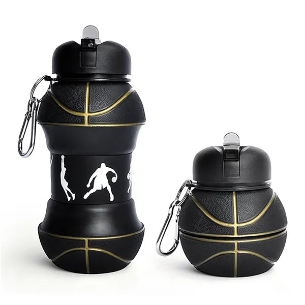 18oz Sports Ball Shape Telescopic Silicone Water Bottle