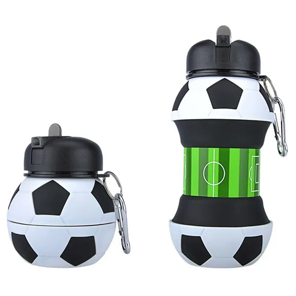 18oz Sports Ball Shape Telescopic Silicone Water Bottle