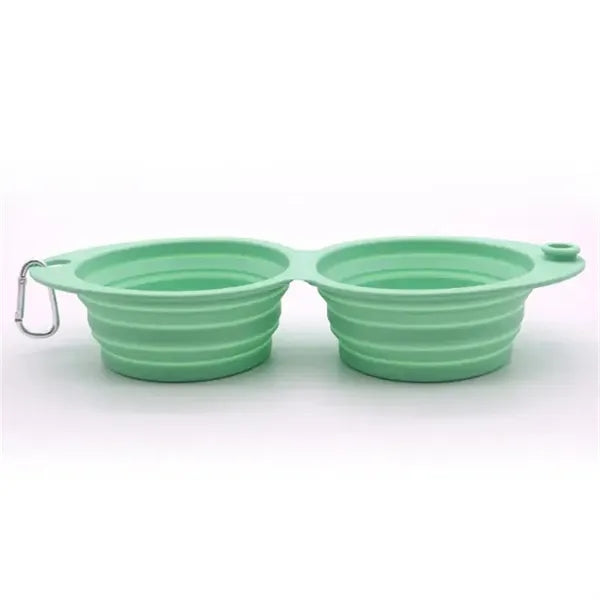 2 in 1 Foldable Pet Food Water Bowl Cat Feeder Dish Camping