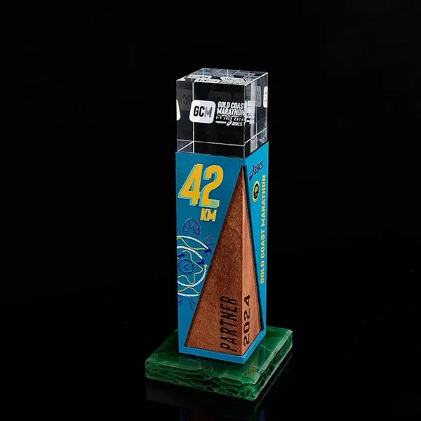 Metal and Wood Crystal Award