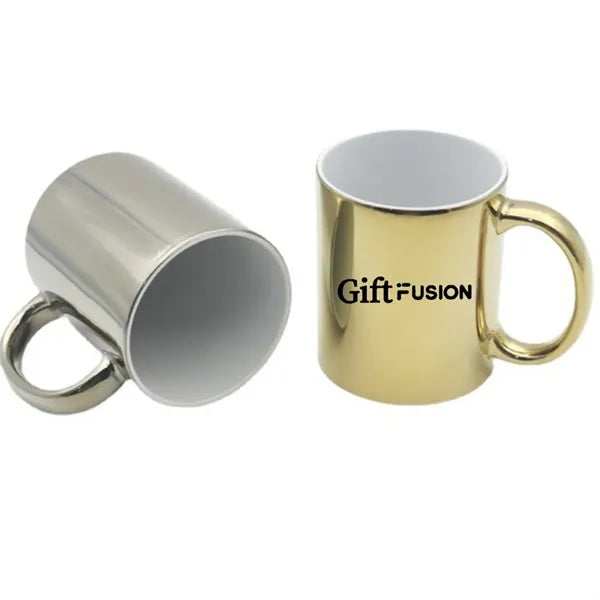 Ceramic Gold Silver Mug Metallic Mirror Coffee Cup