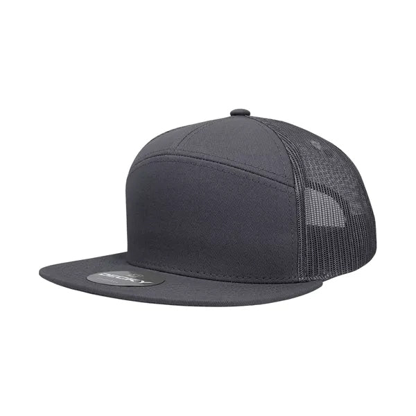 Decky 7 Panel High Profile Structured Cotton Blend Trucker