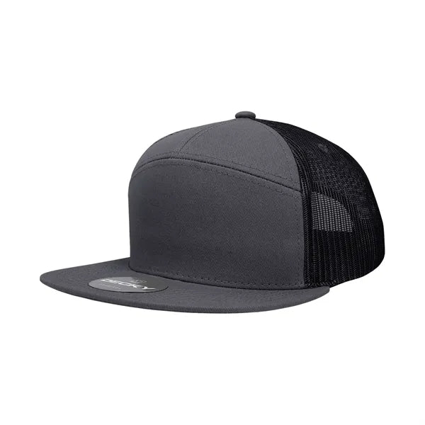 Decky 7 Panel High Profile Structured Cotton Blend Trucker